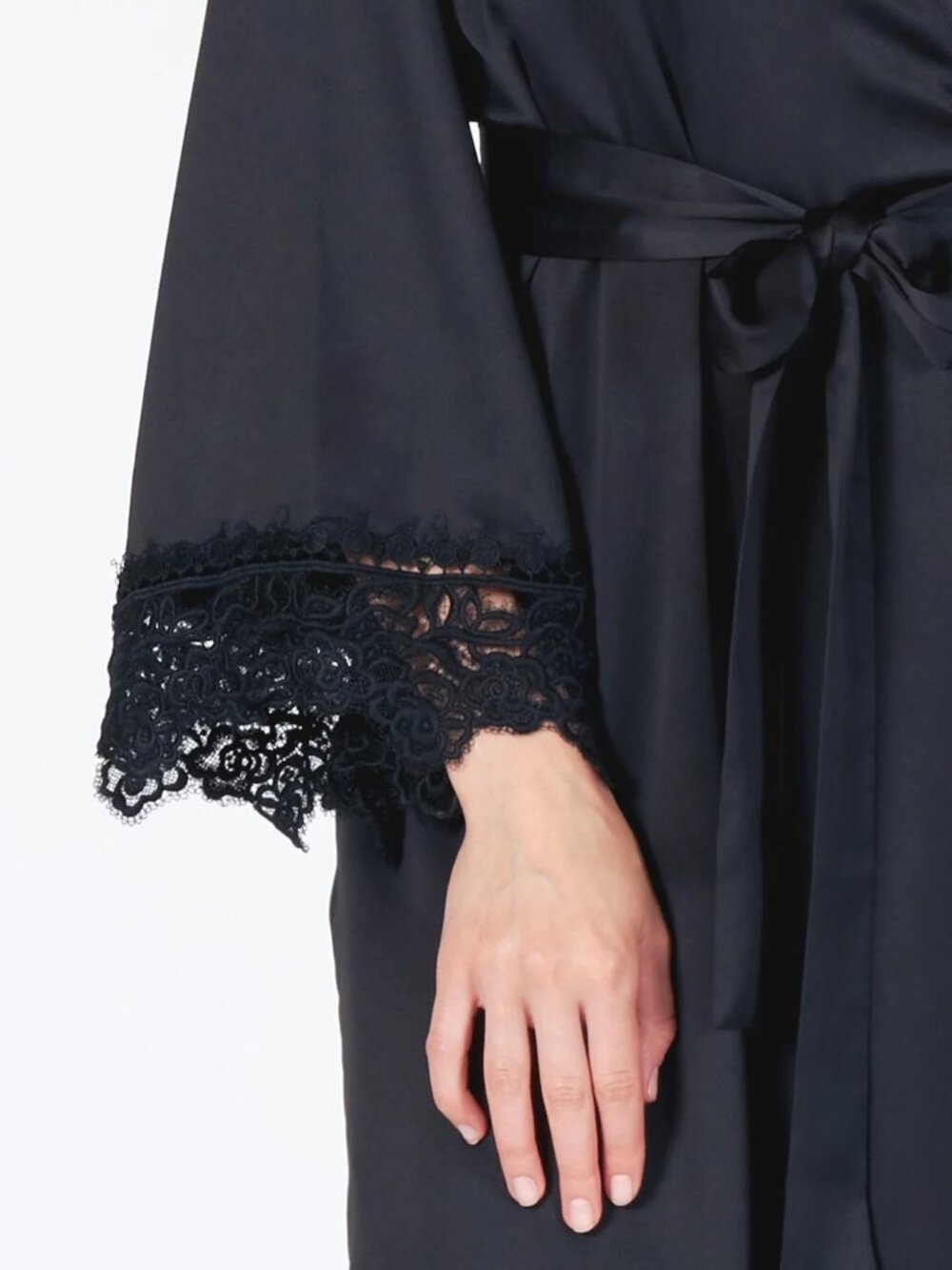 Rya Collection | Rosey Lace Trimmed Satin Robe | NWT - Picture 7 of 11
